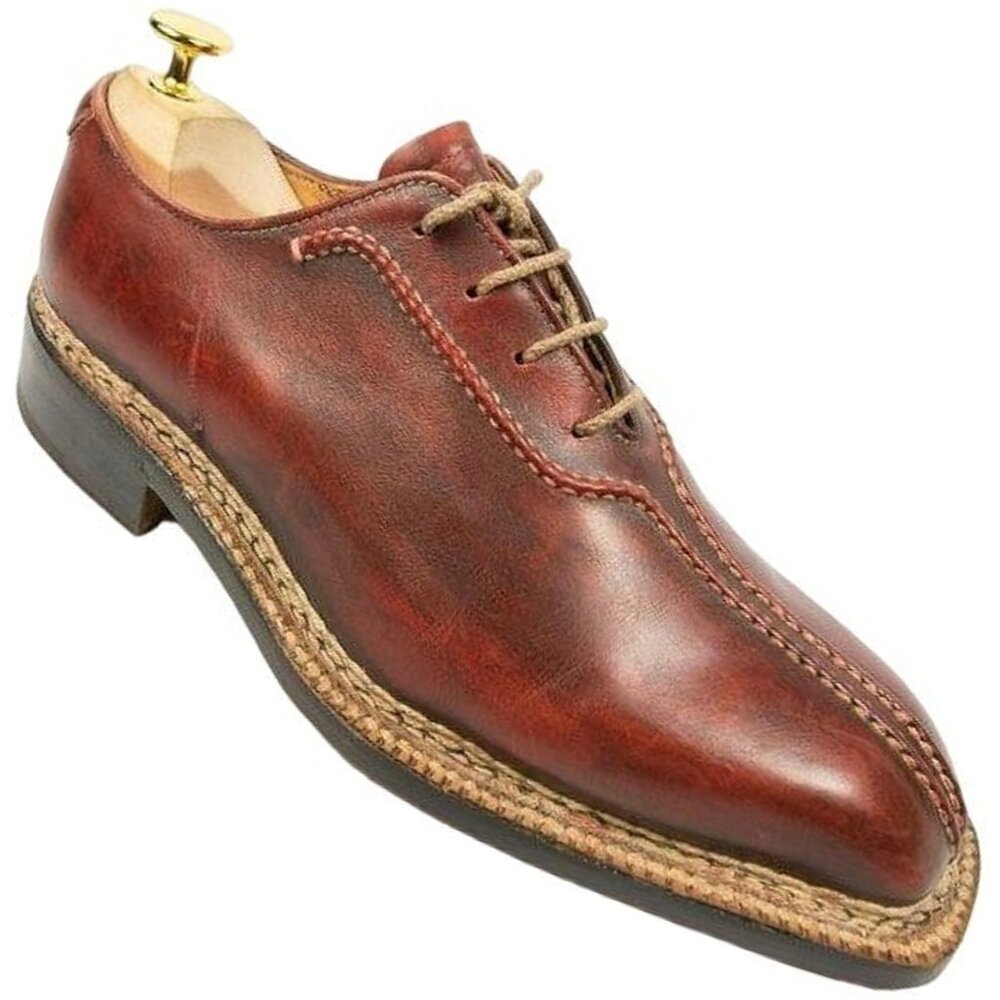 Bettanin & Venturi Italy Mens 7 Brown Norvegese Double Split Oxfords Dress Shoes - Picture 10 of 10